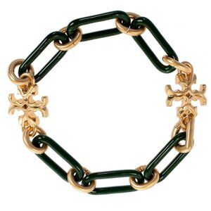 NEW TORY BURCH - ROXANNE GREEN CHAIN BRACELET w/ dustbag